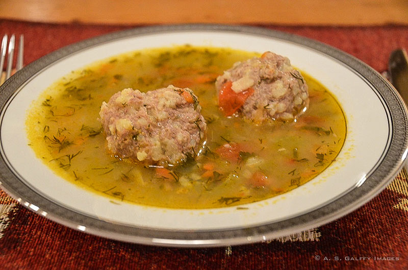 ciorba de perisoare or meatball soup,  from Romania
