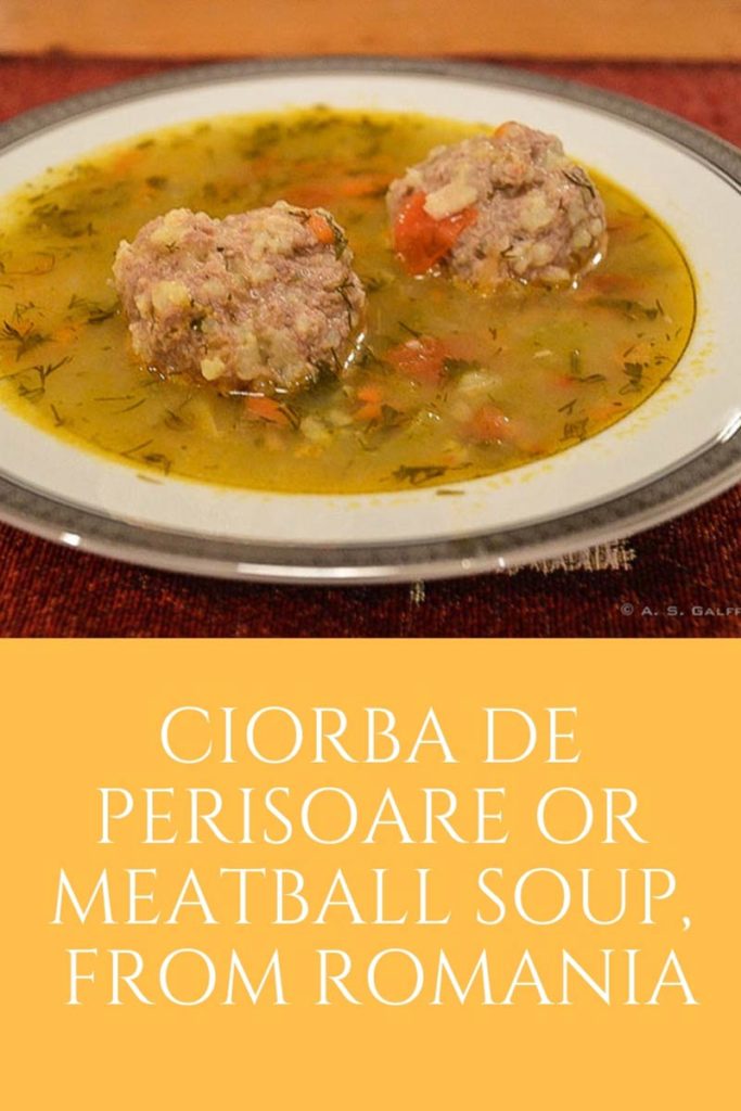 ciorba de perisoare or meatball soup, from Romania